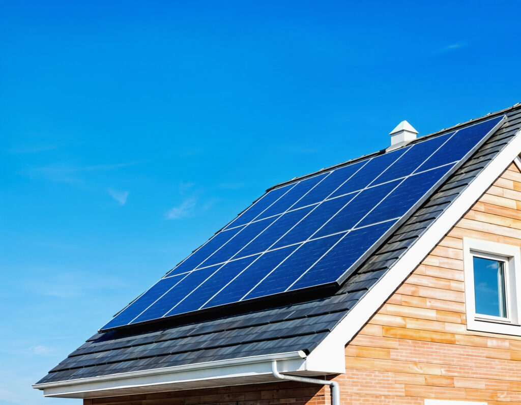 Maison équipée de panneaux photovoltaïques en Pays d'Auge
